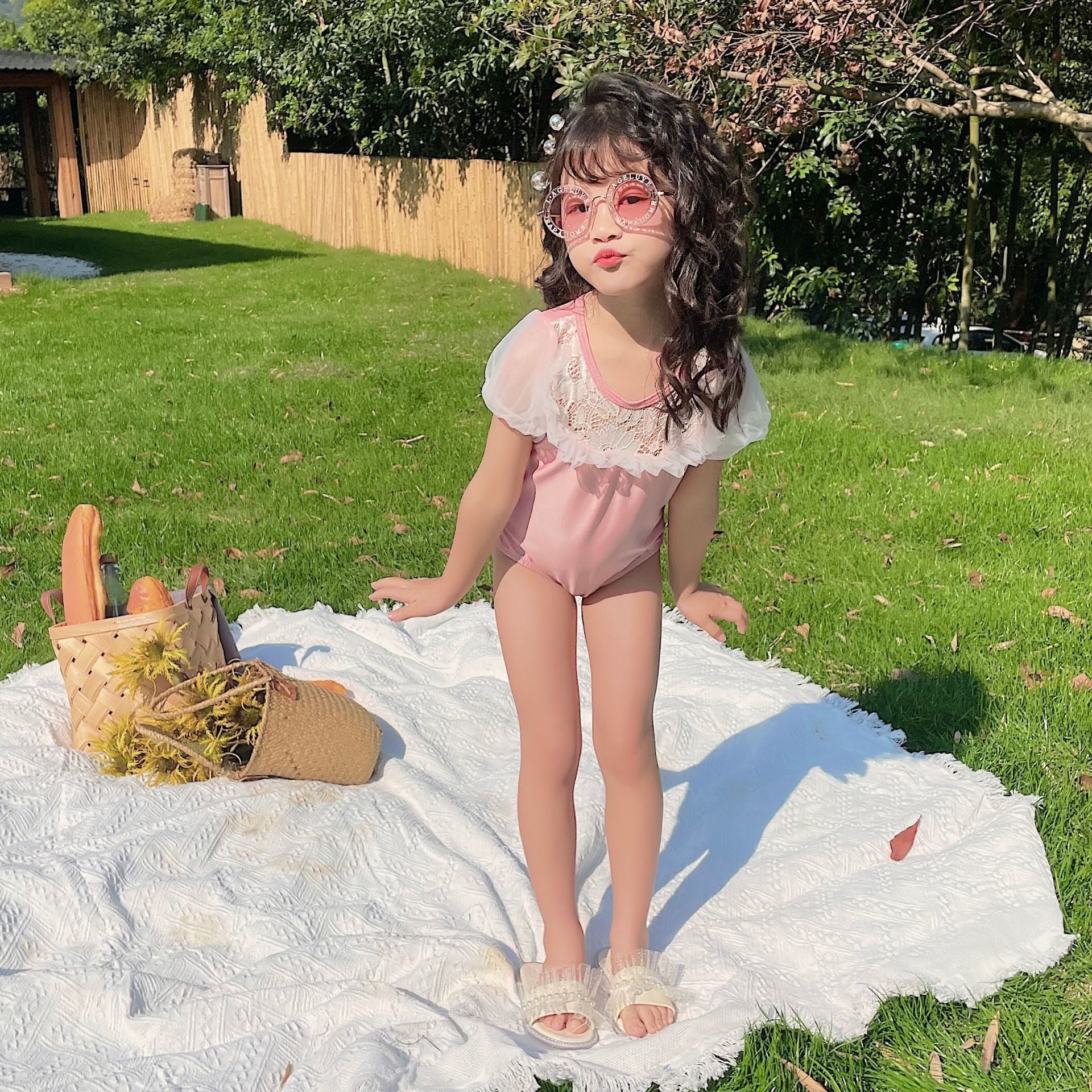 Wholesale Girls One Piece Polyester Swimwear